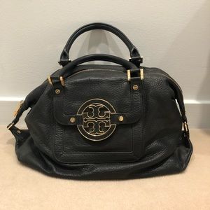 Tory Burch Amanda Satchel/Hobo (Black)